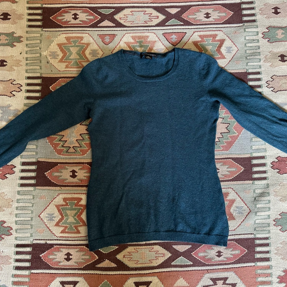 Banana Republic Medium Teal Crewneck Merino Wool Sweater